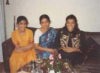 Our cousins with aunt,L to R:Meera,Maya aunty,Meena